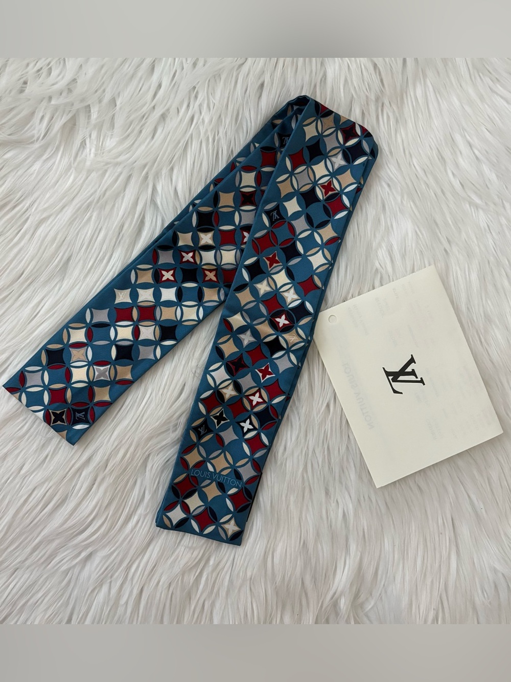 Authentic Louis Vuitton 2007 Etoile Silk Bandeau in Bleu Blue